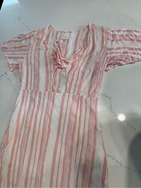 Lost + Wander Pink and White Striped Lightweight Top